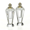 Preston - Pair Salt and Pepper Shaker Set - Gold Top 4"H